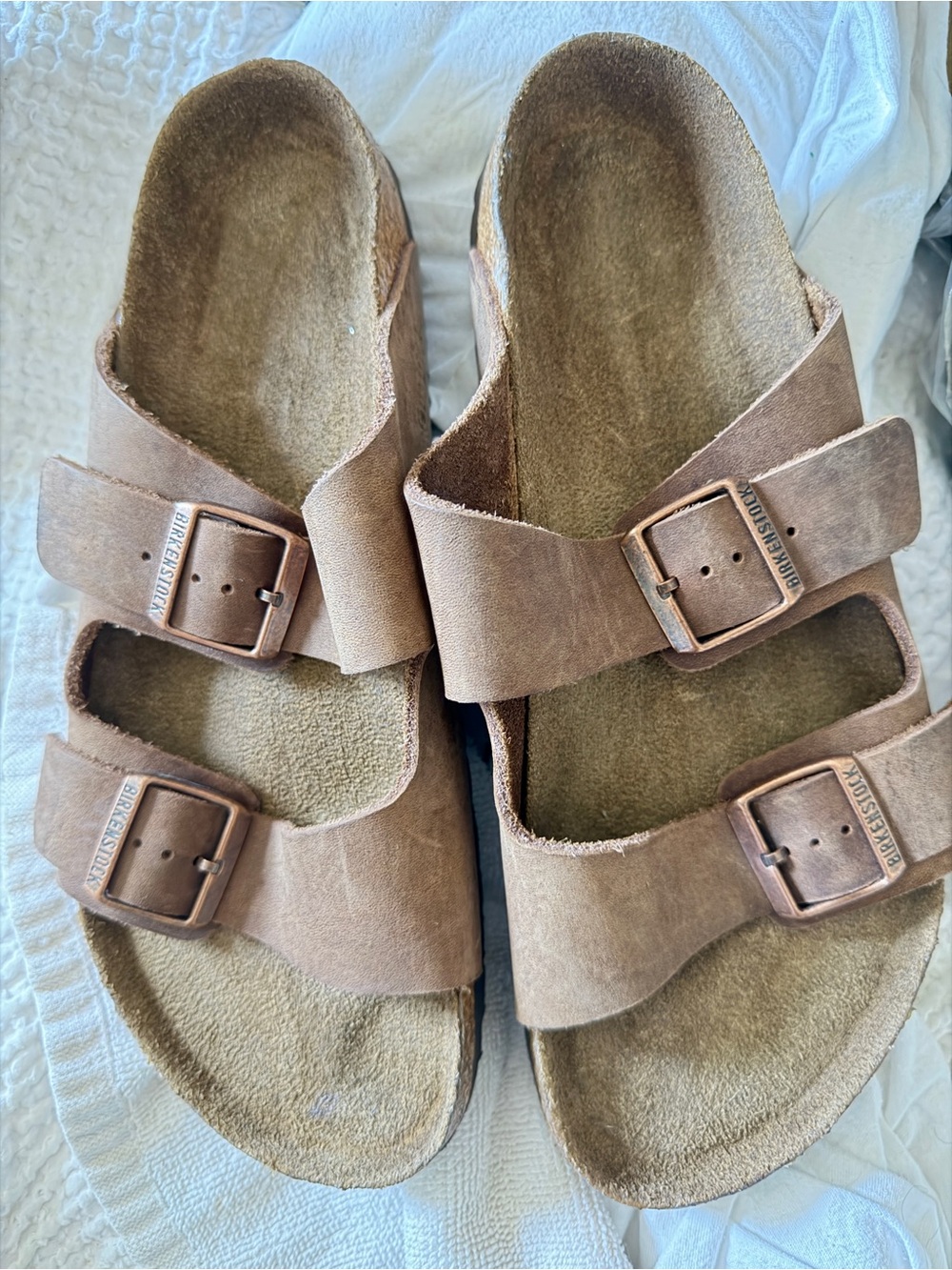 Birkenstock Brown Suede Arizona Two-Strap Sandals